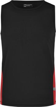 James & Nicholson | Pánské běžecké tričko bez rukávů black/red XL