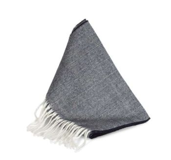 FRINGED SCARF Navy/Natural U