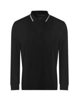 LONG SLEEVE TIPPED 100 POLO Deep Black/White M