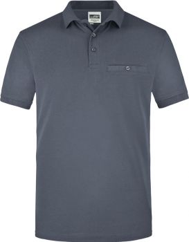 James & Nicholson | Pánské pracovní polo s náprsní kapsou carbon 4XL