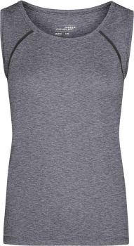 James & Nicholson | Dámské funkční tričko bez rukávů black melange/black M