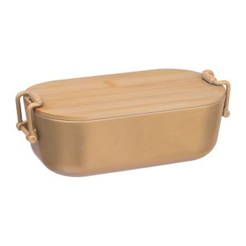 Obedár s bambusovým viečkom, 750 ml béžová