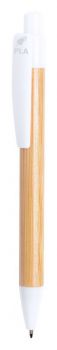 Heloix bambusové guľôčkové pero white , natural