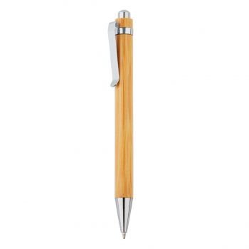 Bambusové guľôčkové pero hnedá, strieborná