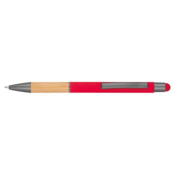 Guľôčkové pero s bambusovou rukoväťou Červená