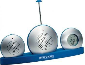 Reath dictaphone - radio-clock silver , blue