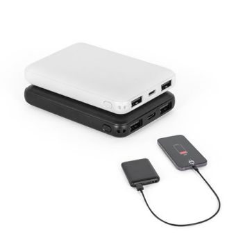 LEAKEY 5. Power banka 5 000 mAh zo recyklovaného ABS (100 % rABS) Čierna