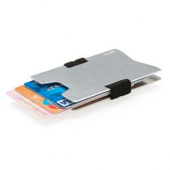 Minimalistická hliníková peňaženka s RFID ochranou strieborná, čierna