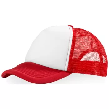 Kšiltovka Trucker s 5 panely 100 g/m² Červená / bílá