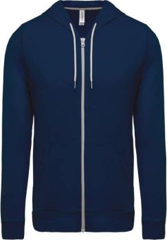 LIGHTWEIGHT COTTON HOODED SWEATSHIRT Navy M