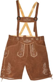 Leather Trousers short/men | Pánské kožené kalhoty, krátké light brown 3XL
