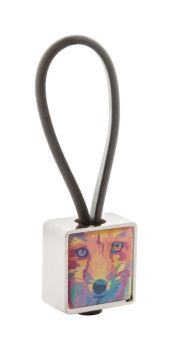 Blocky keyring silver