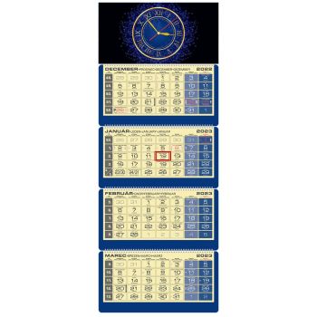Plánovací kalendár LUXUS 4M modrý 2023  Hodiny QM