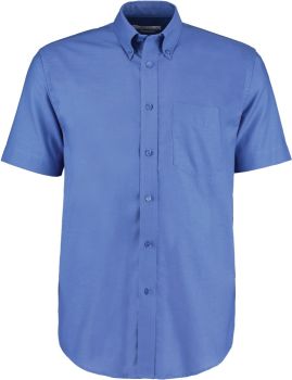 Kustom Kit | Pracovní košile Oxford s krátkým rukávem italian blue 19,5