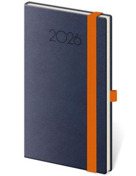 Vreckový diár New Praga modrý s gumičkou