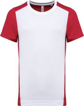 Kariban ProAct | Pánské kontrastní sportovní tričko white/red L