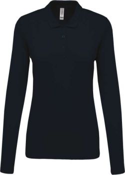 LADIES’ LONG-SLEEVED PIQUÉ POLO SHIRT Navy M