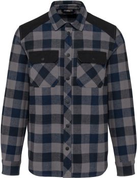 Kariban | Pracovní kostkovaná košile storm grey/navy/black XL