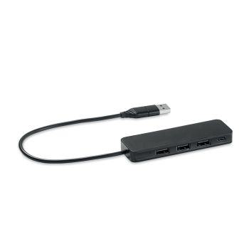 HUBBIE Rozbočovač USB-C se 4 porty black