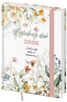 Týdenní diář B6 Bylinkový Flowers s gumičkou