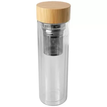Bailey 400ml láhev s infuznérem z borosilikátového skla s bambusovým víčkem průhledná čirá