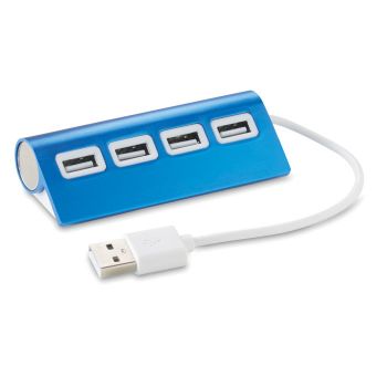 ALUHUB 4 portový US hub blue