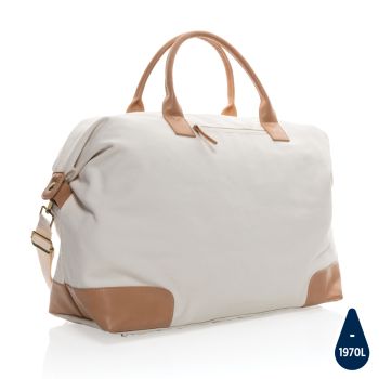 Veľká víkendová taška Impact z 16 oz. recykl. canvas AWARE™ off white