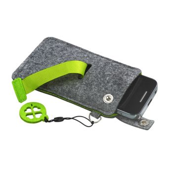 ECO MOBILE plstěný obal na mobilní telefon,  zelená/šedá