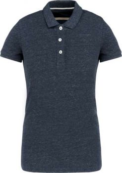 LADIES' VINTAGE SHORT SLEEVE POLO SHIRT Night Blue Heather S