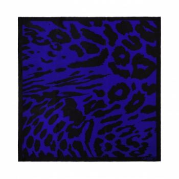 Silk scarf Lina Bright Blue & Black