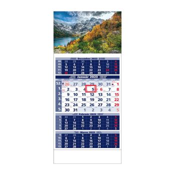 Plánovací kalendár ŠTANDARD 4M modrý 2023  Obrázok A