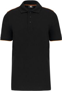 Kariban | Pánské pracovní piqué polo "Day-to-Day" black/orange L
