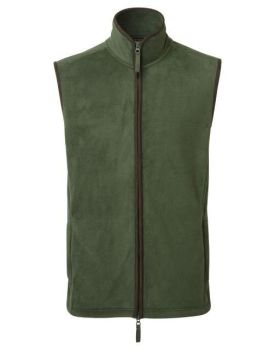 MEN'S 'ARTISAN' FLEECE GILET Moss Green/Brown L