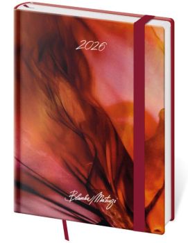 Týždenný diár B6 Vario Matragi Red s gumičkou