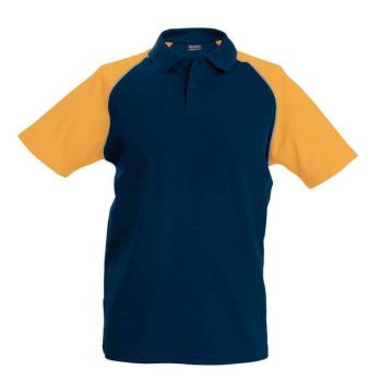 BASEBALL - SHORT-SLEEVED POLO SHIRT Navy/Orange XL
