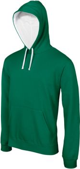 Kariban | Kontrastní mikina s kapucí light kelly green/white L