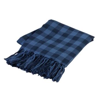 FRINGED SCARF Navy/Warm Navy U