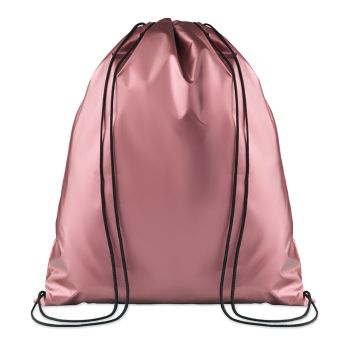 NEW YORK Laminovaný batoh se šňůrkami pink