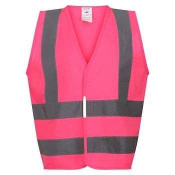 HI-VIS PRO JUNIOR VEST Fluro Pink 11/12