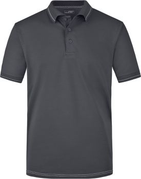 James & Nicholson | Pánské žerzejové elastické polo graphite/white M