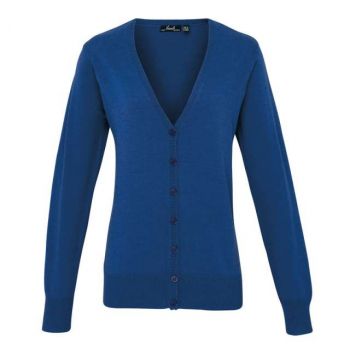 WOMEN'S BUTTON-THROUGH KNITTED CARDIGAN Royal M