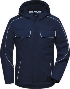 James & Nicholson | Pracovní softshellová polstrovaná bunda - Solid navy M