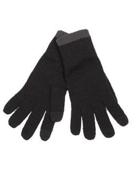 TOUCH SCREEN KNITTED GLOVES Black/Dark Grey S/M