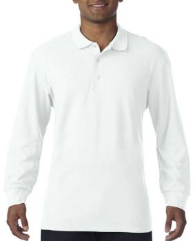 PREMIUM COTTON® ADULT LONG SLEEVE DOUBLE PIQUÉ POLO White 2XL