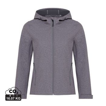 Dámska soft shell bunda Iqoniq Makalu z recykl. polyesteru vulcano heather grey