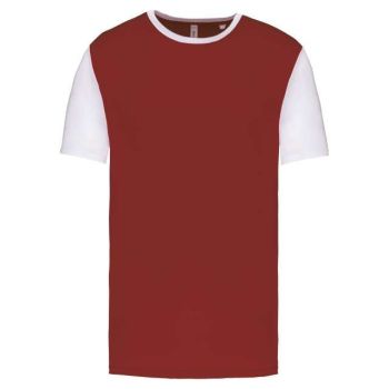 ADULTS' BICOLOUR SHORT-SLEEVED T-SHIRT Garnet/White XL