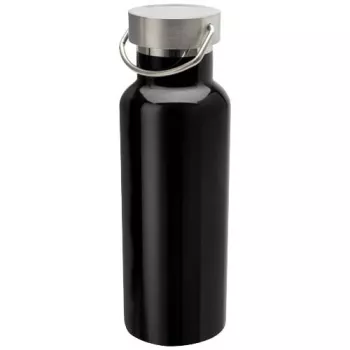 Láhev na vodu z recyklované nerezové oceli s certifikací RCS o objemu 500 ml Thor Černá