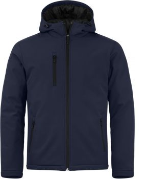 Clique | Pánská zateplená softshellová bunda s kapucí dark navy XL