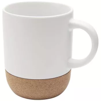 Keramický sublimační hrnek o objemu 300 ml s korkovými detaily Billie bílá