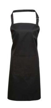 ‘COLOURS’ BIB APRON WITH POCKET Black U